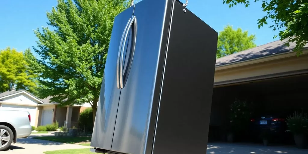 Clean Toronto street with a removed refrigerator.
