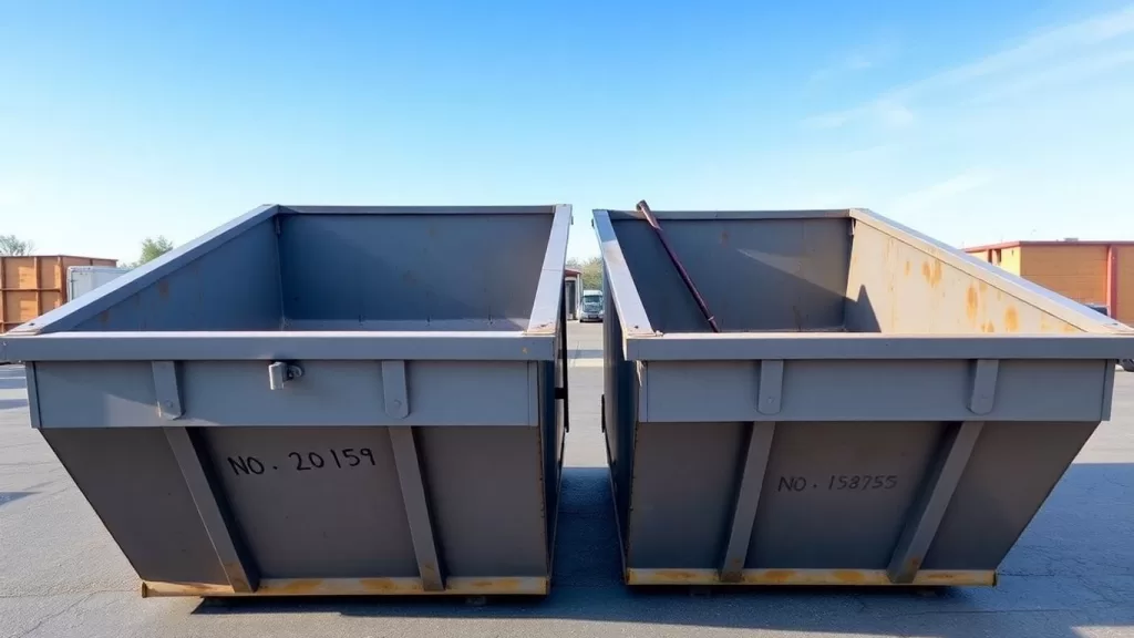 Large 20-yard bin placed in a driveway for junk removal