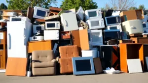 Large items ready for garbage disposal in Toronto.