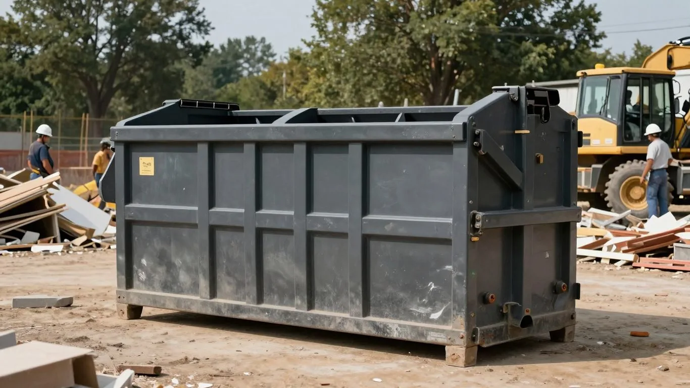 Large 40 yard bin rental at a construction site. 